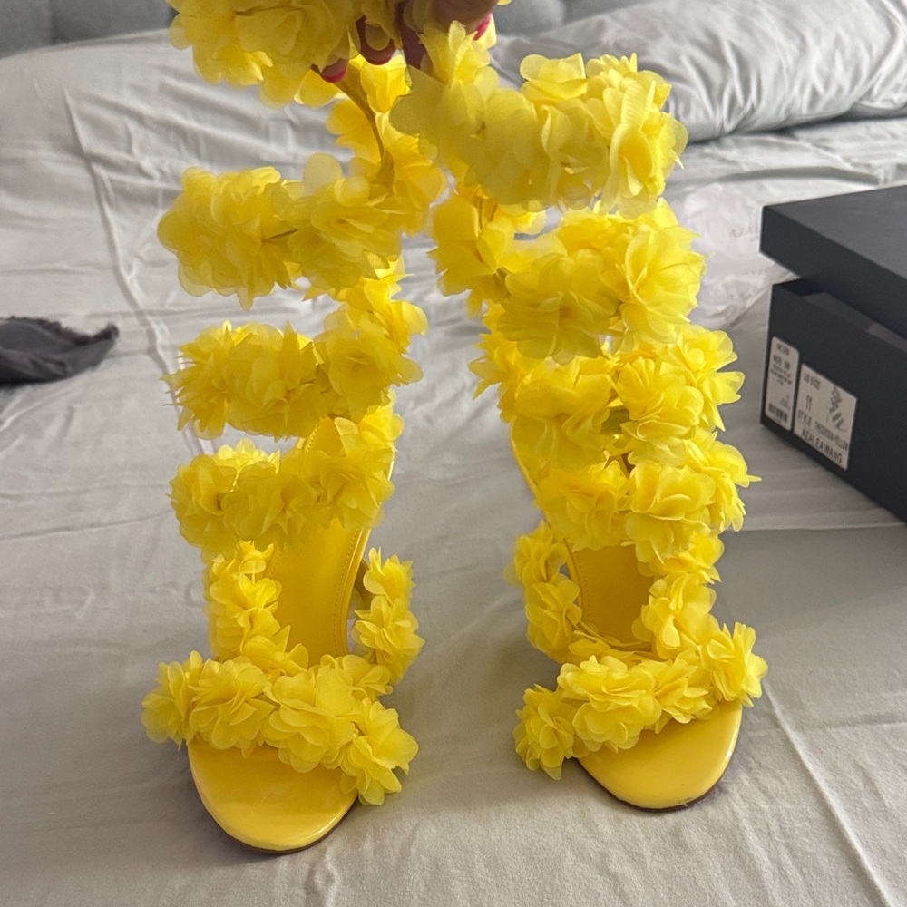 Floral Yellow Women's Heels